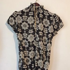 Cute black see-through blouse